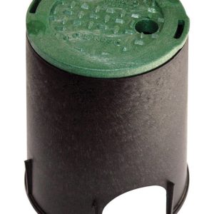 NDS 8-3/8 in. W X 9-1/16 in. H Round Valve Box with Overlapping Cover Black/Green