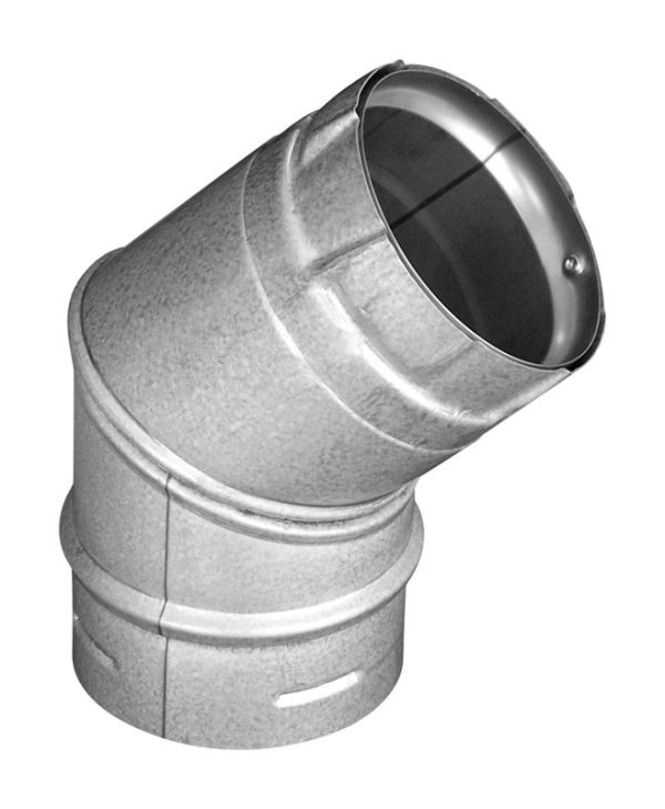 DuraVent 3 in. D X 3 in. D 45 deg Galvanized Steel/Stainless Steel Stove Pipe Elbow