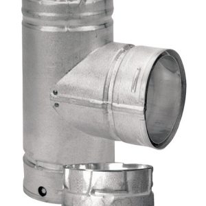 DuraVent PelletVent 3 in. X 3 in. X 3 in. Galvanized Steel Tee with Clean-Out Cap