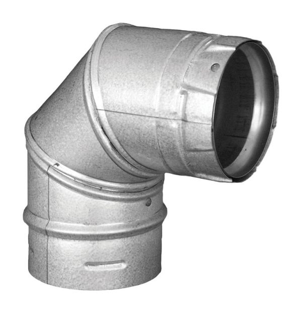 DuraVent 4 in. D X 4 in. D 90 deg Galvanized Steel/Stainless Steel Stove Pipe Elbow