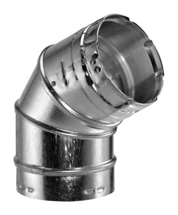 DuraVent 4 in. D X 4 in. D Adjustable 45 deg Aluminum/Galvanized Steel Gas Vent Elbow