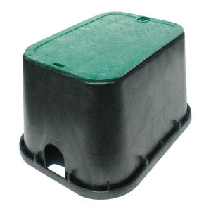 NDS 16 in. W X 12-1/4 in. H Rectangular Valve Box with Overlapping Cover Black/Green