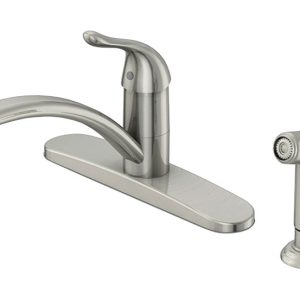 OakBrook Pacifica One Handle Brushed Nickel Kitchen Faucet Side Sprayer Included
