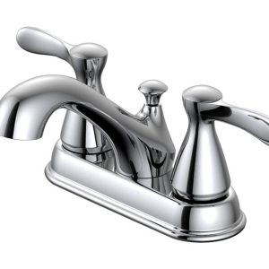 OakBrook Chrome Two-Handle Bathroom Sink Faucet 4 in.