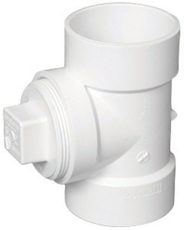 Charlotte Pipe Schedule 40 1-1/2 in. Hub X 1-1/2 in. D Hub PVC Cleanout Tee with Plug