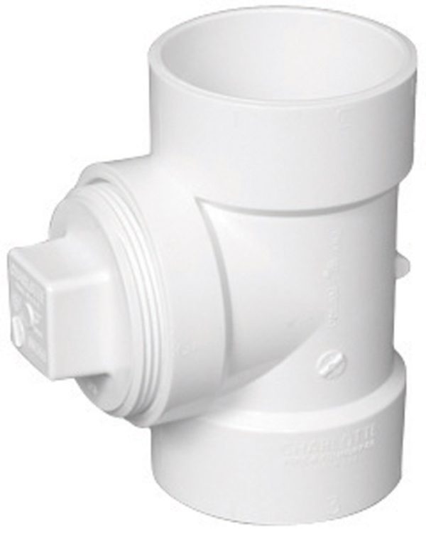 Charlotte Pipe 2 in. Hub X 2 in. D Hub PVC Cleanout Tee