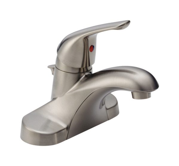 Delta Stainless Steel Pop-up Bathroom Sink Faucet 4 in.