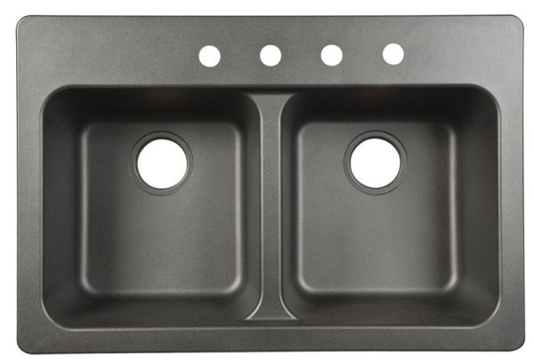 Franke Kindred Tectonite Dual Mount 33 in. W X 22 in. L Two Bowls Kitchen Sink
