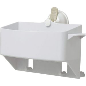 Safe-er-Grip Bright White Plastic Caddy/Razor/Toothbrush Holder
