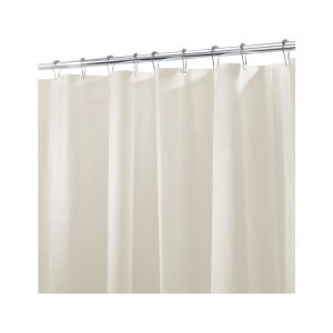 iDesign 72 in. H X 72 in. W Beige Solid Shower Curtain Liner PEVA