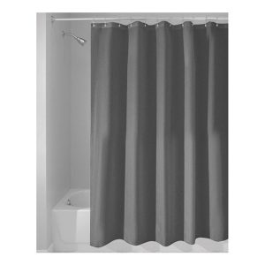 iDesign 72 in. H X 72 in. W Charcoal Gray Solid Shower Curtain Polyester