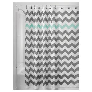 iDesign 72 in. H X 72 in. W Multicolored Chevron Shower Curtain Polyester