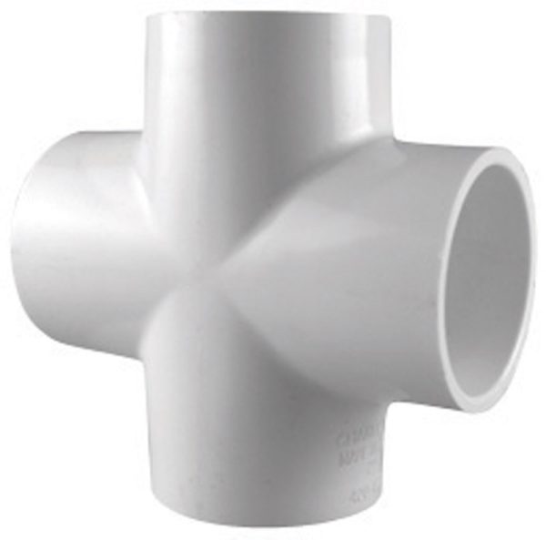 Charlotte Pipe Schedule 40 2 in. Slip X 2 in. D Slip PVC Cross