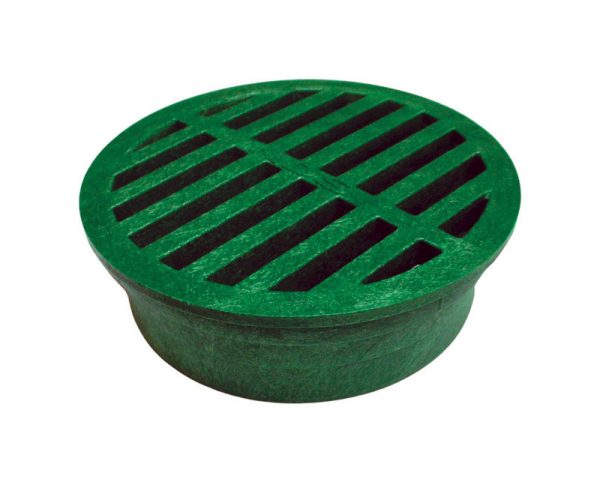 NDS 4-5/8 in. Green Round Polyethylene Drain Grate