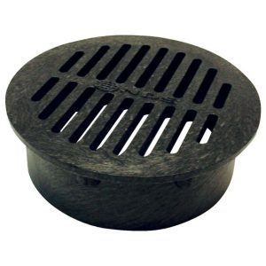 NDS 6-3/4 in. Black Round Polyethylene Drain Grate