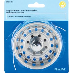 Plumb Pak 3-1/2 in. D Chrome Stainless Steel Replacement Strainer Basket Silver