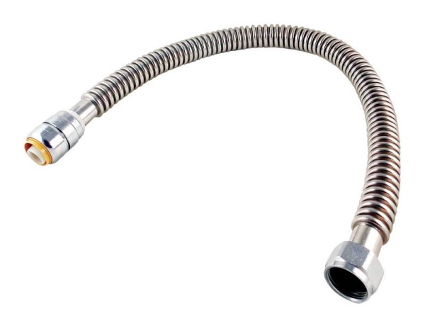 SharkBite 3/4 in. Push Fit X 3/4 in. D FIP 18 in. Stainless Steel Water Heater Supply Connector