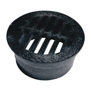 NDS 3-5/9 in. Black Round Polyethylene Drain Grate