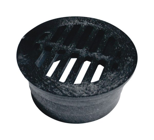NDS 3-5/9 in. Black Round Polyethylene Drain Grate