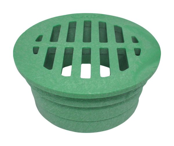 NDS 3-5/9 in. Green Round Polyethylene Drain Grate