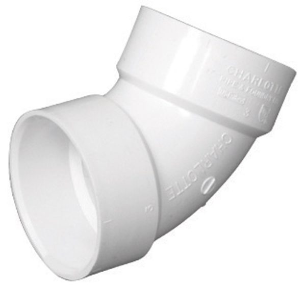 Charlotte Pipe Schedule 40 4 in. Hub X 4 in. D Hub PVC Elbow