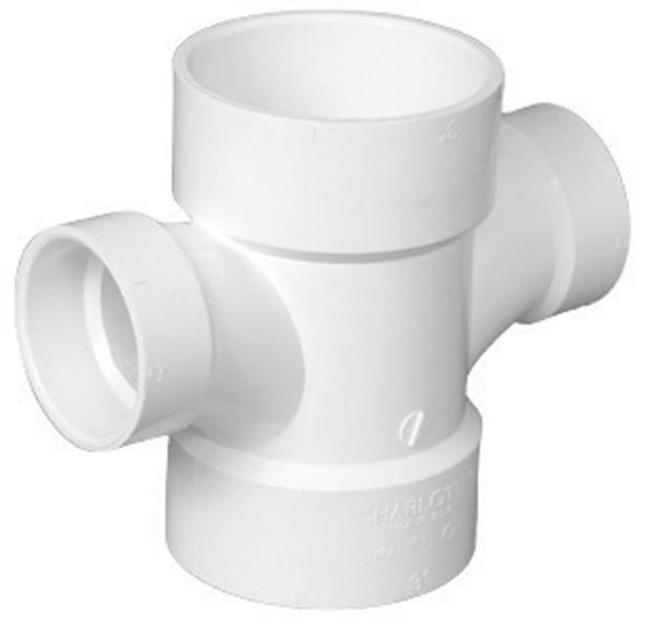 Charlotte Pipe Schedule 40 3 in. Hub X 3 in. D Hub PVC Sanitary Tee