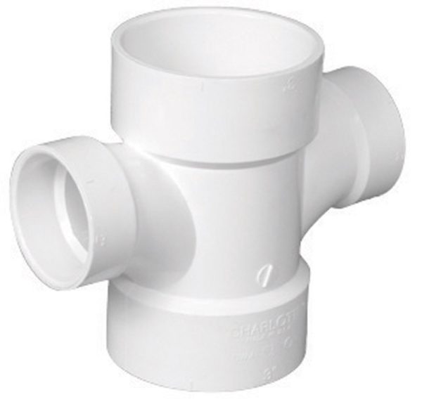 Charlotte Pipe Schedule 40 3 in. Hub X 3 in. D Hub PVC Sanitary Tee