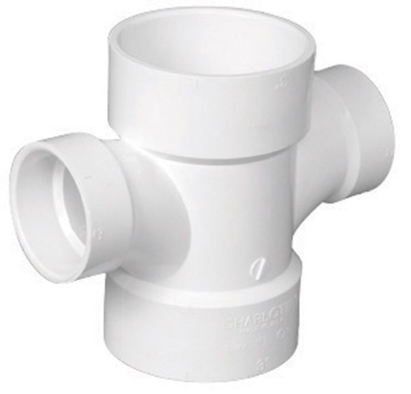 Charlotte Pipe Schedule 40 4 in. Hub X 4 in. D Hub PVC Sanitary Tee