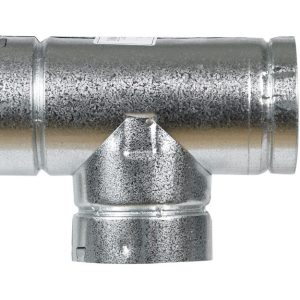 Selkirk 4 in. X 4 in. X 4 in. Aluminum/Galvanized Steel Stove Pipe Tee Cap Flow Tee
