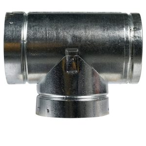 Selkirk 6 in. X 6 in. X 6 in. Aluminum/Galvanized Steel Stove Pipe Tee Cap Flow Tee
