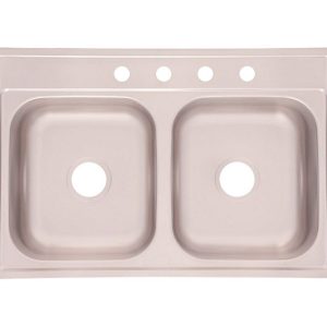 Franke Kindred Stainless Steel Top Mount 33 in. W X 22 in. L Two Bowls Kitchen Sink