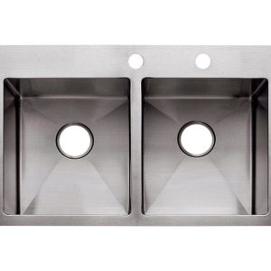 Franke Stainless Steel Dual Mount 33 in. W X 22 in. L Two Bowls Kitchen Sink