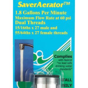 Whedon SaverAerator Dual Thread 15/16 in.- 27M x 55/64 in.-27F Chrome Plated Faucet Aerator