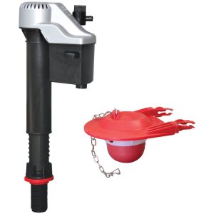 Korky QuietFILL Platinum Large 3 inch Flapper Fill Valve And Flapper Kit Red