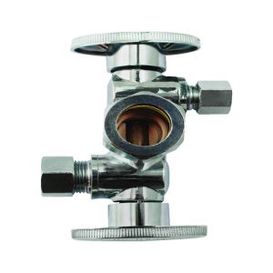 Keeney 1/2 in. Compression in. X 3/8 in. Compression Brass Shut-Off Valve