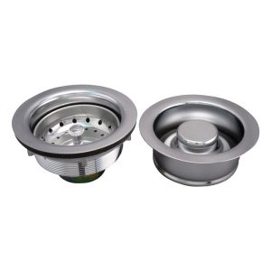 Keeney 3-1/2 in. Chrome Brass Strainer Assembly and Disposal Flange Set