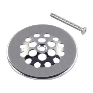 Danco 3-3/8 in. Chrome Round Brass Screw In Shower Drain Cover