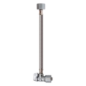 Keeney Quick Lock 1/2 in. Push in. X 1/2 in. D Push 12 in. Stainless Steel Toilet Supply Line