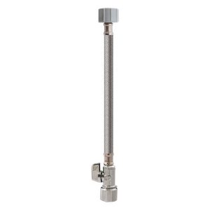 Keeney Quick Lock 1/2 in. Push in. X 1/2 in. D Push 12 in. Stainless Steel Toilet Supply Line