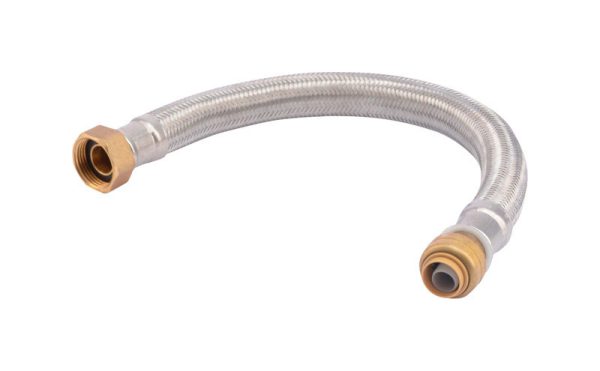 SharkBite 1/2 in. Push Fit X 3/4 in. D FIP 15 in. Stainless Steel Water Heater Supply Connector
