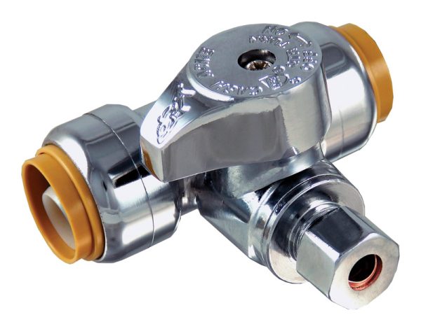 SharkBite 1/2 in. PTC X 1/2 in. PTC Brass Tee Stop