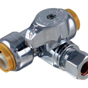 SharkBite 1/2 in. PTC X 1/2 in. Compression Brass Tee Stop