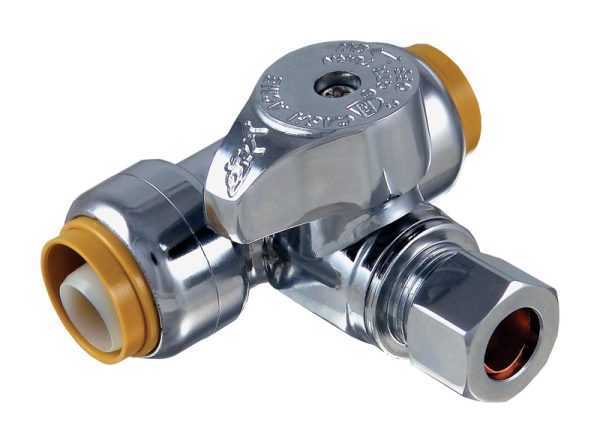 SharkBite 1/2 in. PTC X 1/2 in. Compression Brass Tee Stop