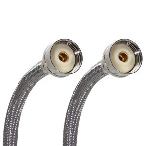 Fluidmaster 3/4 in. Hose Thread X 3/4 in. D Hose Thread 48 in. Braided Stainless Steel Washing Machi