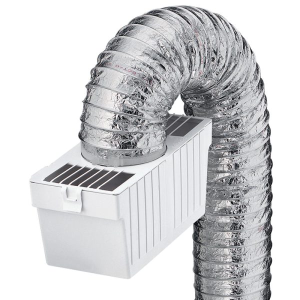 Deflect-O Supurr-Flex 4 ft. L X 4 in. D Silver/White Aluminum/Plastic Lint Trap Kit