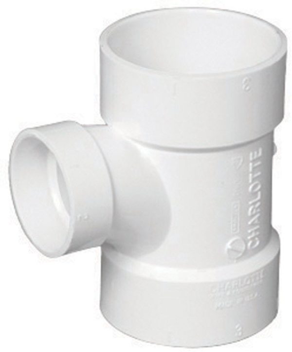 Charlotte Pipe Schedule 40 4 in. Hub X 4 in. D Hub PVC Sanitary Tee