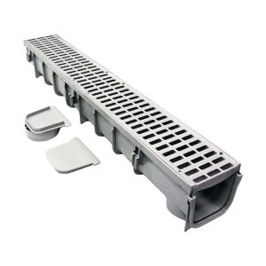 NDS Pro Series 39-1/2 in. Gray Rectangle Polyethylene Channel Grate and Drain Kit