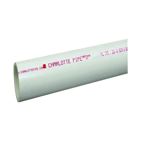 Charlotte Pipe Schedule 40 PVC Dual Rated Pipe 2 in. D X 20 ft. L Plain End 280 psi