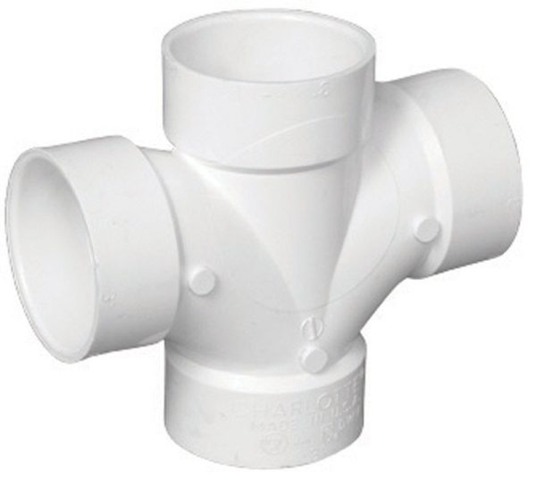 Charlotte Pipe Schedule 40 4 in. Hub X 4 in. D Hub PVC Sanitary Tee