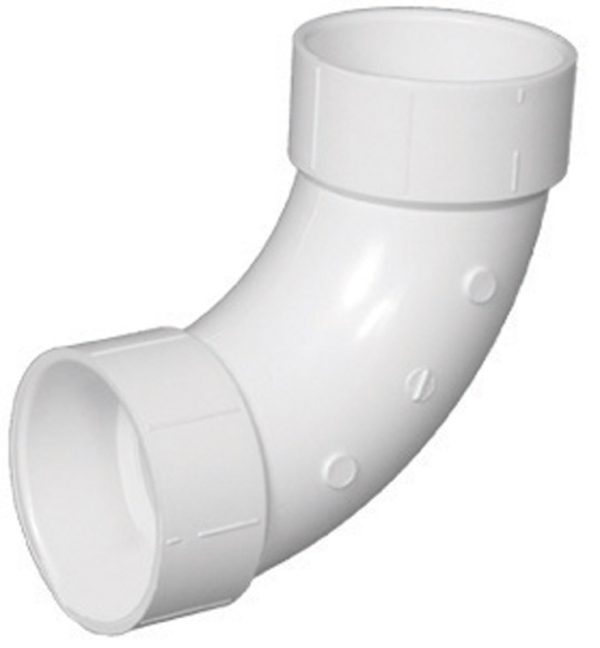 Charlotte Pipe Schedule 40 3 in. Hub X 3 in. D Hub PVC Long Sweep Elbow